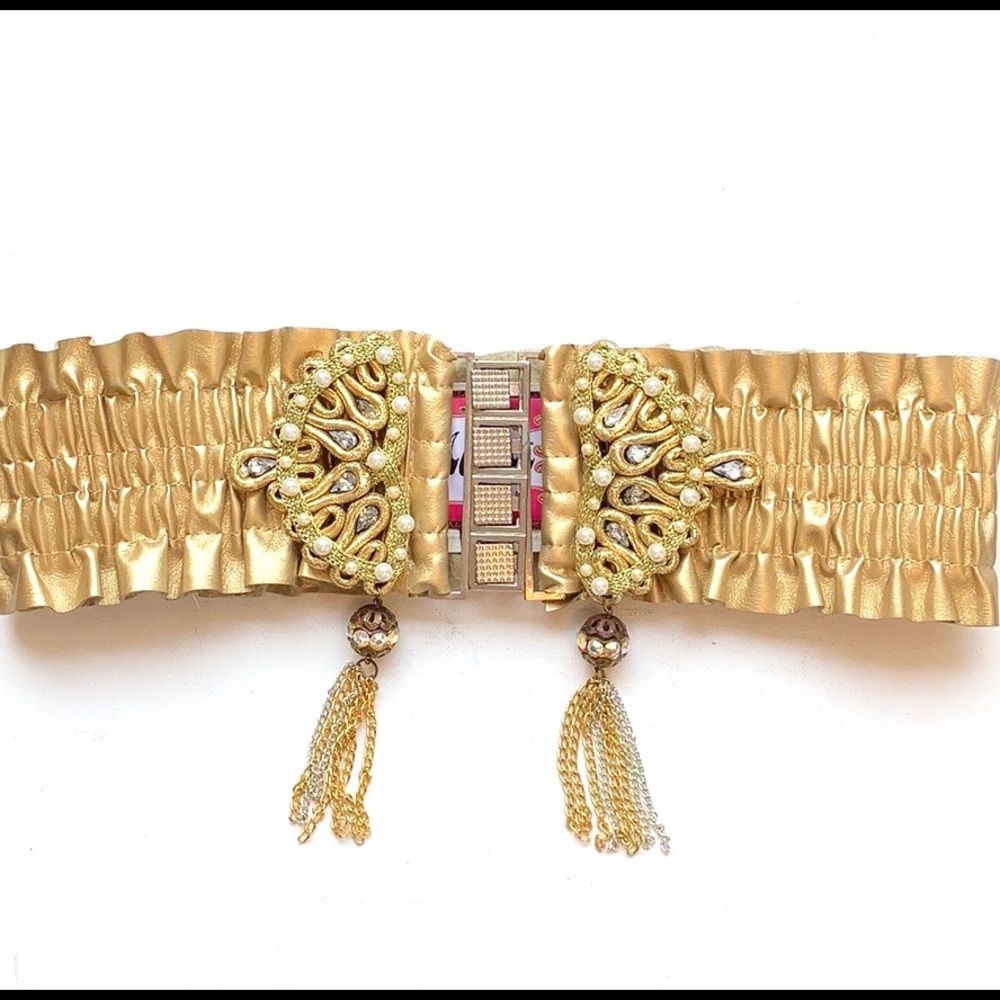 Ruched Gold Meghan Fabulous Belt